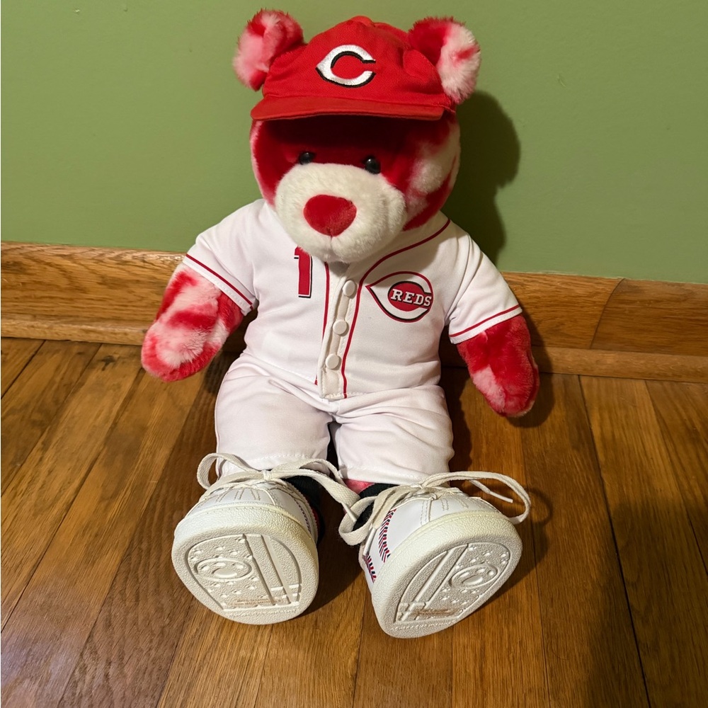 Build-A-Bear Red and White Sports Bear